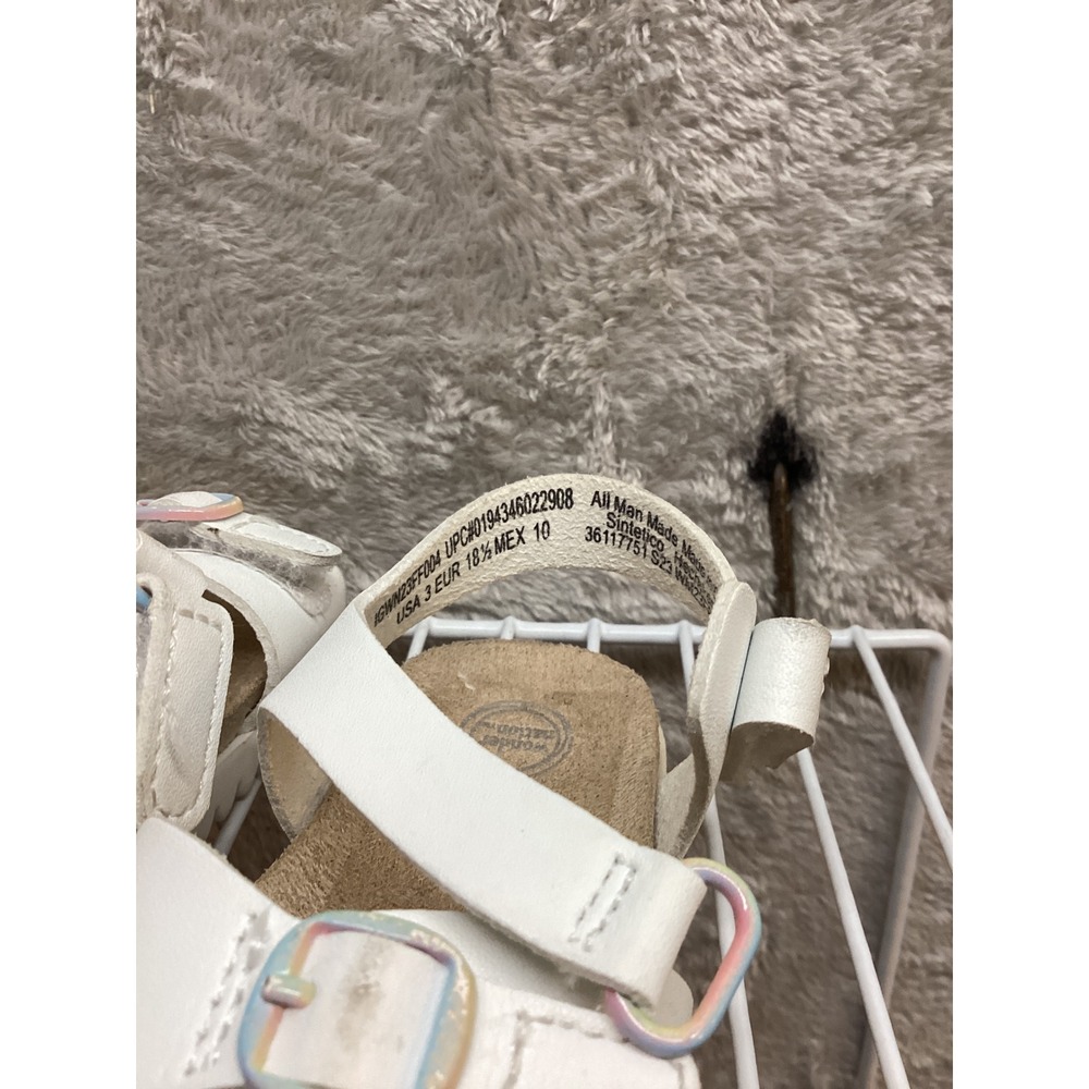 Wonder Nation White Buckle Strap Sandals Kids Size 10 Toddler Summer Shoes - Picture 6 of 6